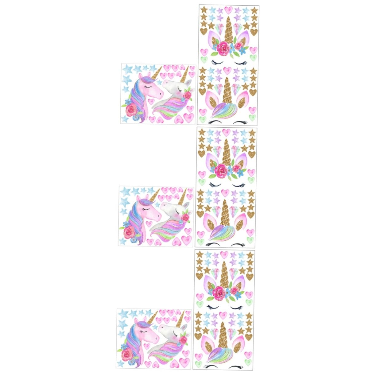 Stickers muraux licorne YARNOW pour chambre enfant | Lot de 6 pièces