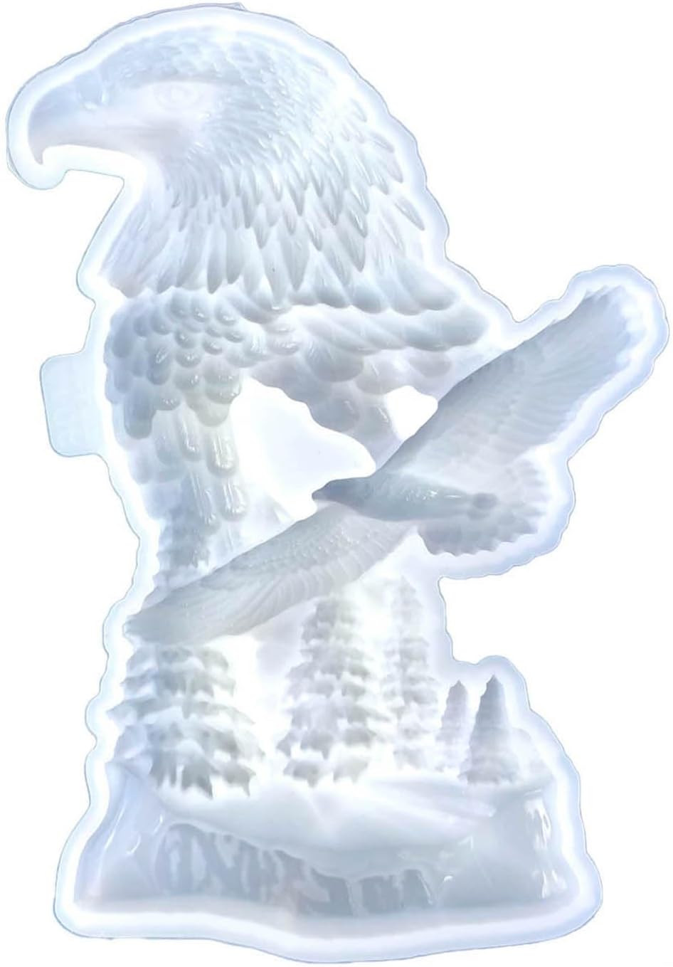Resin Molds 3D Eagle Silicone Mold Animal Desktop Ornament Crystal Epoxy Resin Casting Mold DIY Art Craft Home Decorations Supplies, Size: approx.14x20.6cm, white