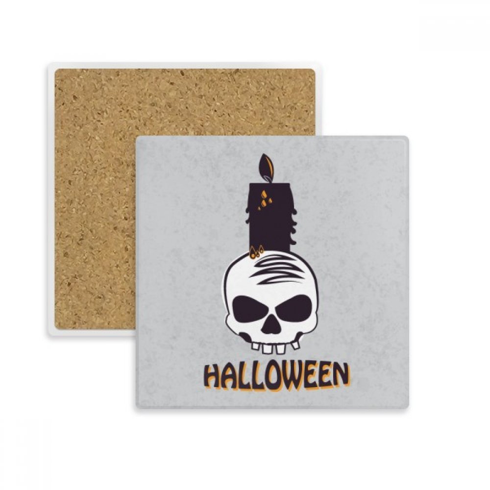 Bougies de crâne Halloween dessous de verre en pierre, cadeau original de boissons