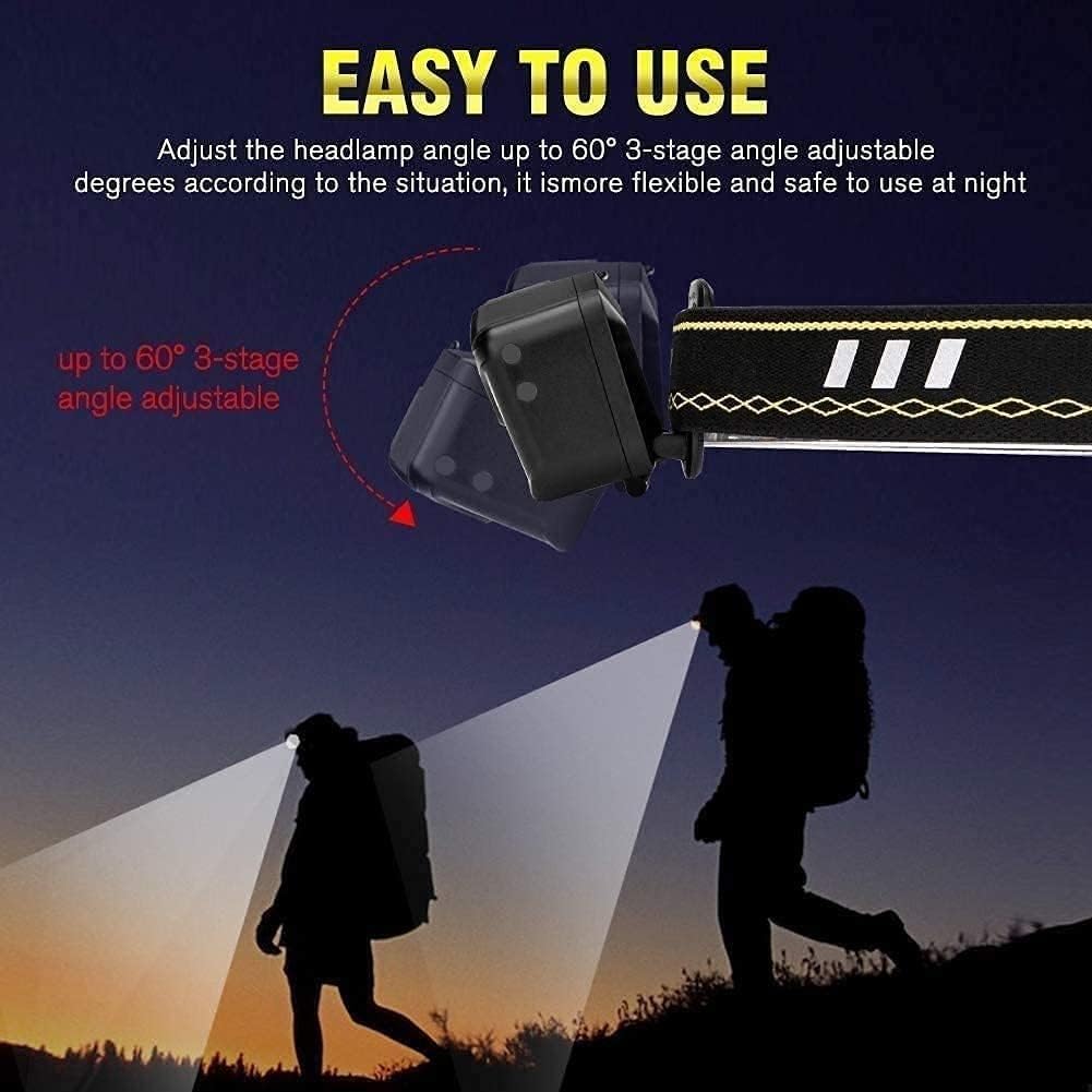 BArobo Torcia Frontale a LED Ricaricabile, Lampada Frontale con sensore di Movimento, Impermeabile, LED Bianco Brillante e Luce Blu for Corsa, Campeggio, Escursionismo e Altro, la Scelta Ideale