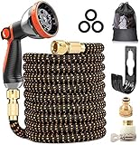 Verbesserte Metallspritzpistole mit 10 Mustern - Drehen Sie einfach die Lünette und schalten Sie auf die gewünschte Funktion um. Perfekter Gartenschlauch zum Gärtnern, Gießen, Reinigen von Haustieren und Waschen Ihres Autos oder zur Reinigung Ihres Hauses.