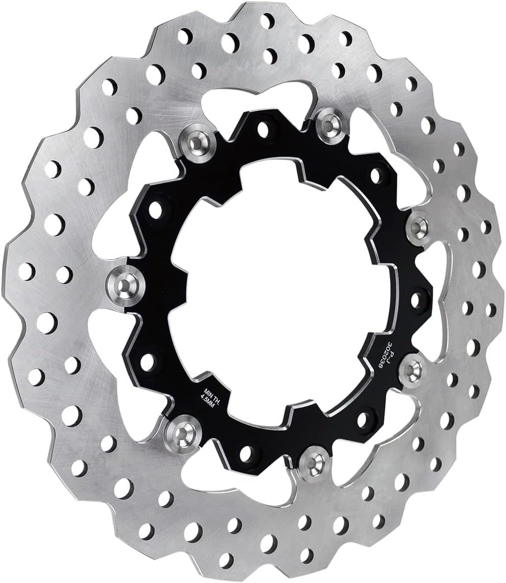 POWER JAMES 11.8" Black Floating Front Brake Rotor 7 Holes Fits Harley Davidson Touring 09-2023 Agitator Custom Wheel 41500007