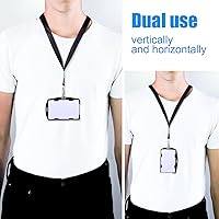 Vista 6 de Paquete de 30 portatarjetas de 2 caras, de plástico duro, de plástico duro, para tarjetas de identificación, acceso vertical y horizontal