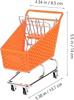 Vista 4 de DOITOOL - Carrito de compras mini de color aleatorio de 14 cm de altura, de hierro forjado, para almacenamiento de muñecas, suministros