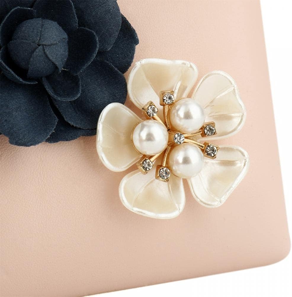 Gets PU Leather Purses and Handbags for Women Floral Beaded Clutch Purse for Wedding Clear Crossbody Bag - Image 2