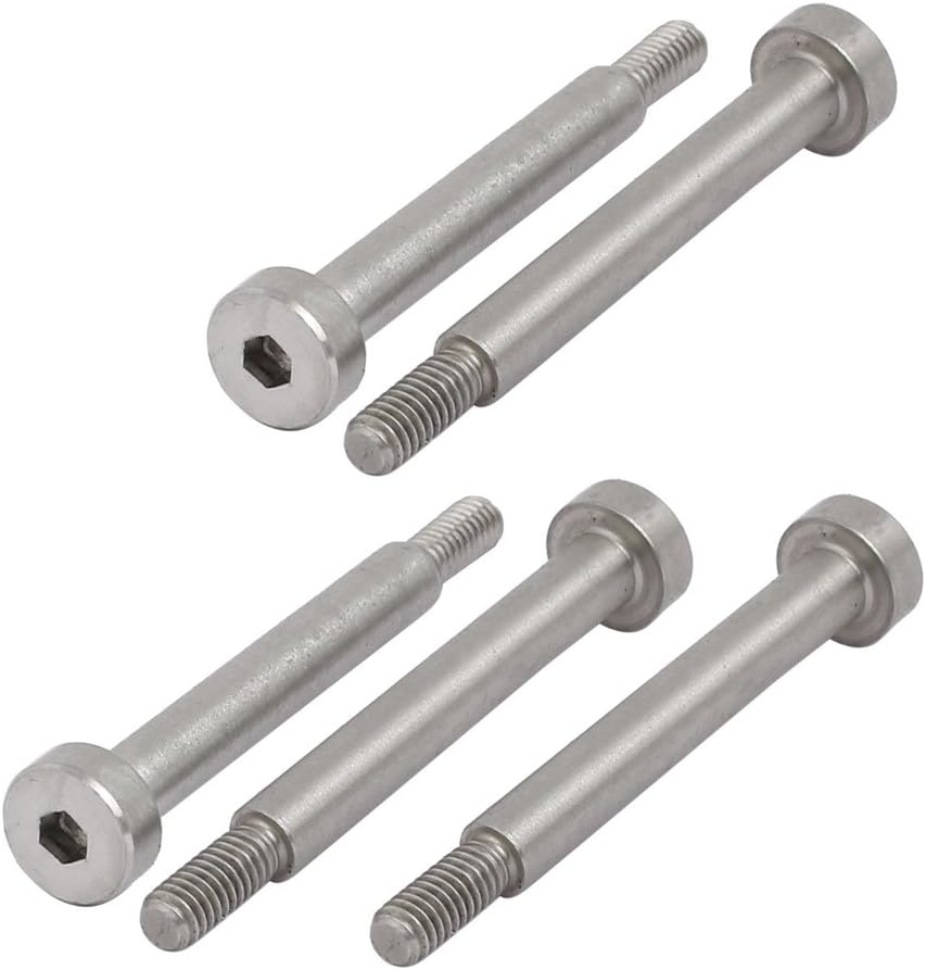 Sourcingmap 5pcs 304 Stainless Steel Hex Socket Shoulder Bolt 5mm Shoulder Dia 35mm Shoulder Length M4 Thread