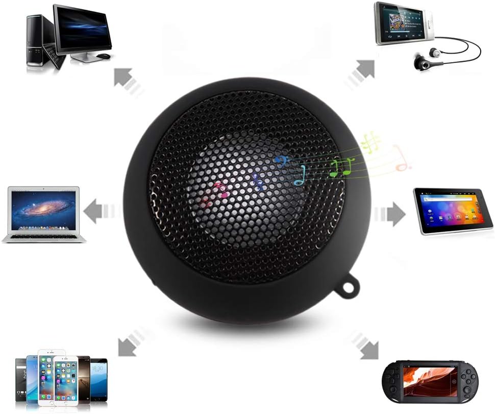 Wired Speaker,Portable Mini Travel 3.5mm Speaker Built-in Battery for Mobile Phone MP3 PCetc(Black)
