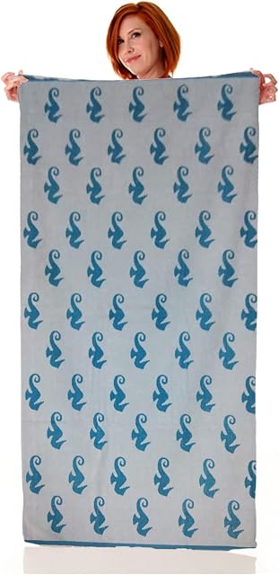 Lions Towels - Premium Quality Beach Towel 100x180cm - 100% Cotton Extra Large Beach Towels for Adults, Ultra Soft Quick Dry Water Absorbent, Lightweight, Ideal for Swimming, Holidays, Camping