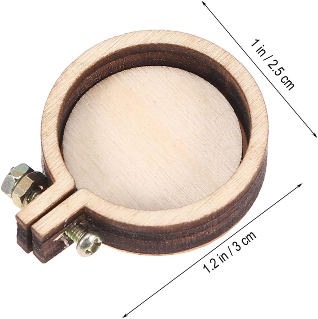Anneome 30pcs Mini Round Wooden Embroidery Hoops for Cross Stitch and Needlework Craft Frames for Painting and Jewelry Making