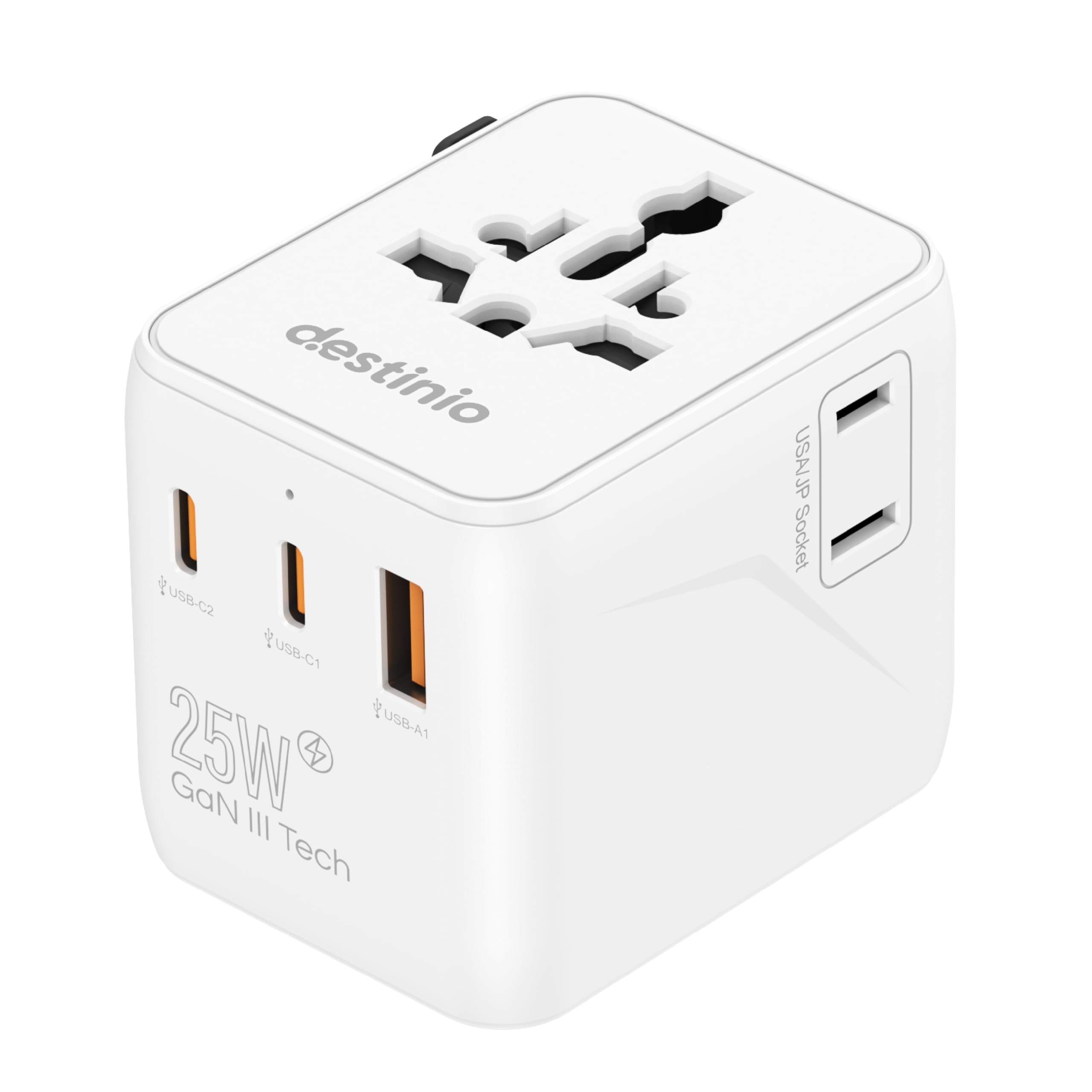 Destinio Universal Charger Adapter 70W - GaN Fast Charging Adapter for Laptop/MacBook with 3 Type C & 2 USB Ports, Compact Travel Adapter, All in One International Adapter for US, UK, Europe,Canada — Amazon image 16