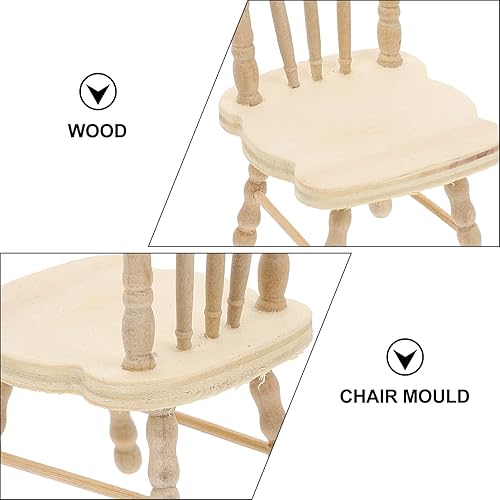 Miniatura 3 de SEWACC 6 piezas de fotografía de escena de madera, accesorios de mesa de comedor, decoración de muebles de dormitorio, sillas de decoración de casa