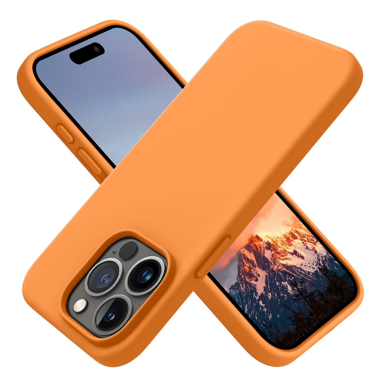 OTOFLY Compatible With IPhone 15 Pro Max Case,[Silky And Soft Touch Series] Premium Soft Liquid Silicone Rubber Full-Body Protective Bumper Case For IPhone 15 Pro Max (Baby Blue