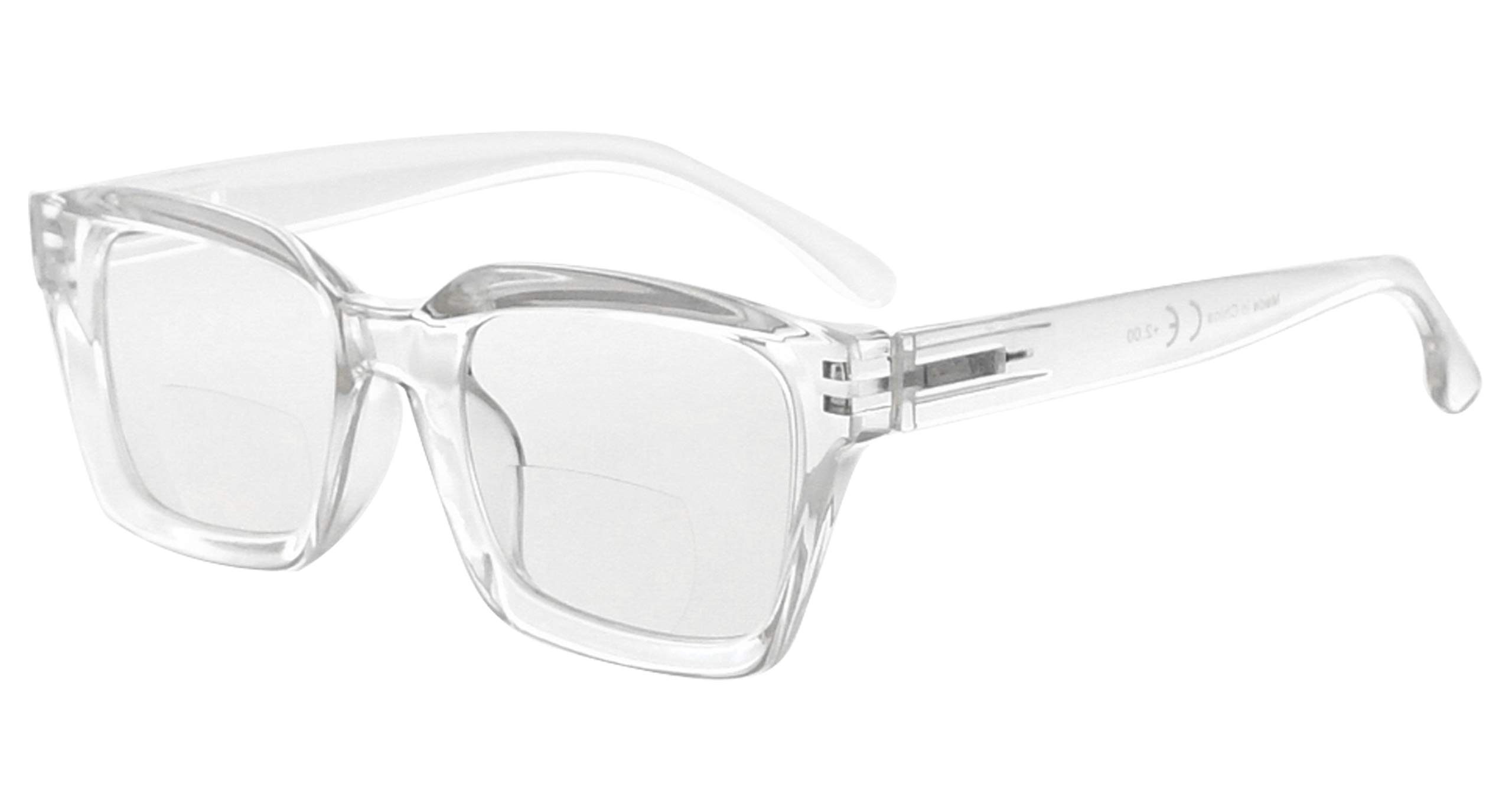 Eyekepper Bifocal Reading Glasses Women Stylish Bifocal Readers Clear Lens Oversize - Transparent +1.50