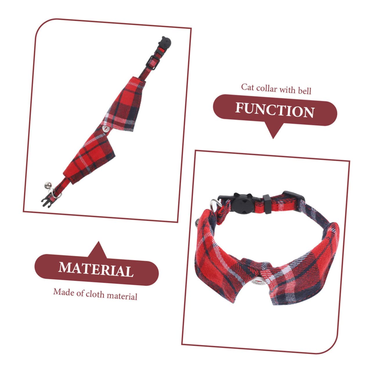 VANZACK 10pièces Collier pour Chat Tartan avec Clochette De Réglables Et Confortables pour Animaux De Compagnie pour Chats Et Petits Chiens