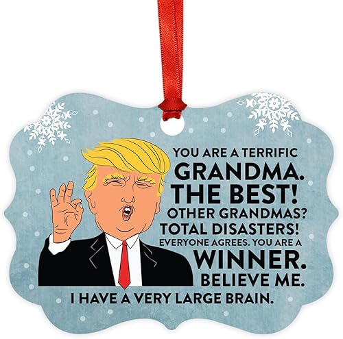 Miniatura 8 de Andaz Press Divertido presidente Donald Trump Fancy Frame Recuerdo Adorno de Navidad Regalo de mordaza, Perra fantástica, 1 paquete, ideas de regalo