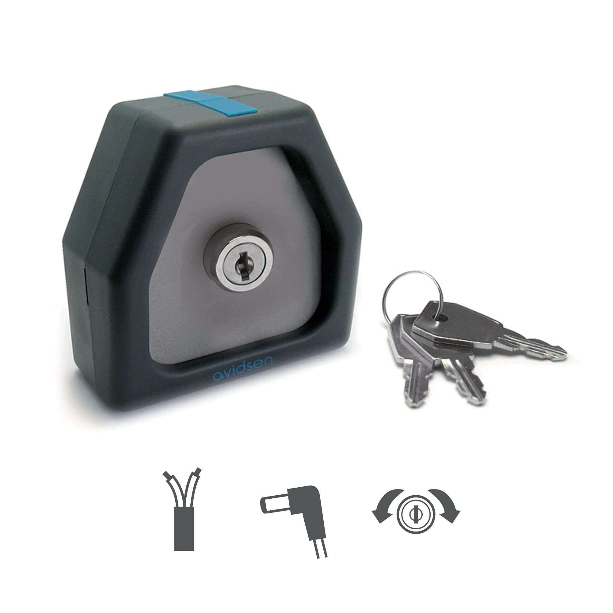 Avidsen 104258 - Comando a chiave per motorizzazione cancello con 2 accesso con la stessa chiave, colore: Grigio, compatibile con Avidsen