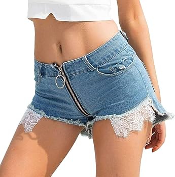 d.i.a. デニムショートパンツ ジッパーポケット付き Amazon | [Coicueci] 女性のセクシーなジッパーデニム