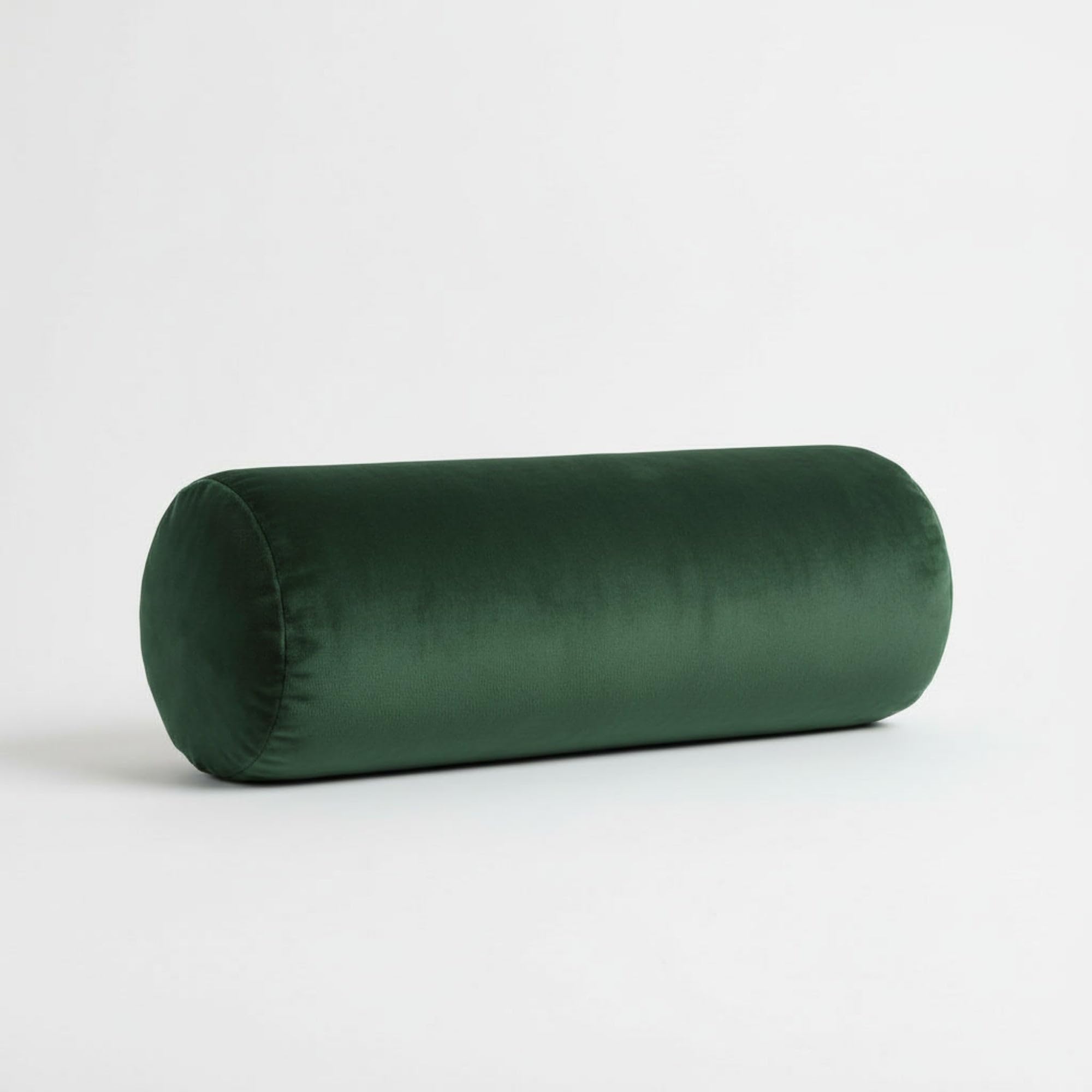 Kosiproducts Round Bolster Cushion Lumbar Support Plush Velvet Pillow Neck Relaxing Soft Virgin Hollow Fibre Filling Roll [90cmx20cm, Bottle Green]
