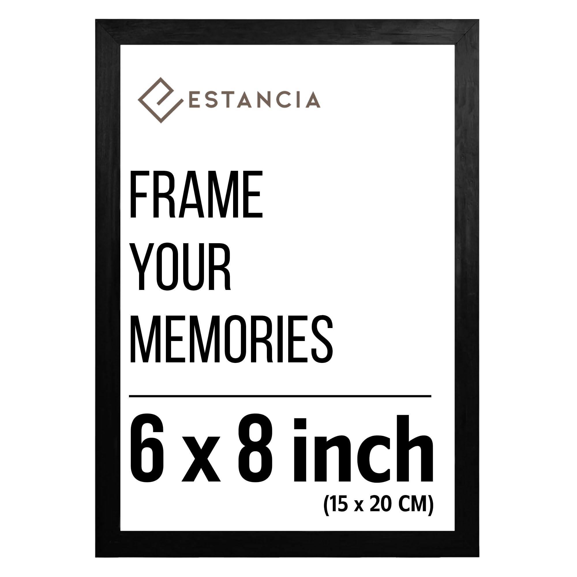 Estancia Black Pine Wood Photo Frame 6X8 Inch (15X20 Cm) With Shatterproof Acrylic Glass | Modern 6 X 8 Inch (15 X 20 Cm) Wooden Picture Frame