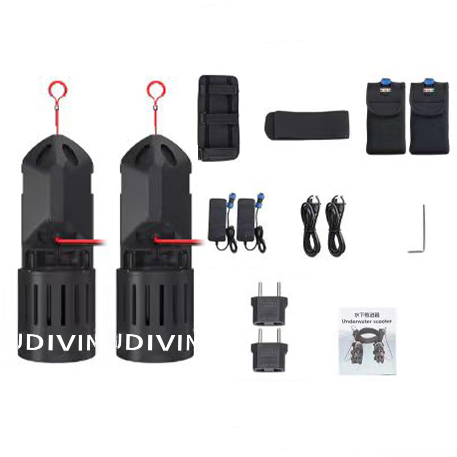 TUDIVINGPortable Underwater Scooter Scuba Diving Bundle,50 Minutes 20M Deep Waterproof,Sea Scoote for Swimming Pool,Free Diving,Scuba Diving,Snorkeling