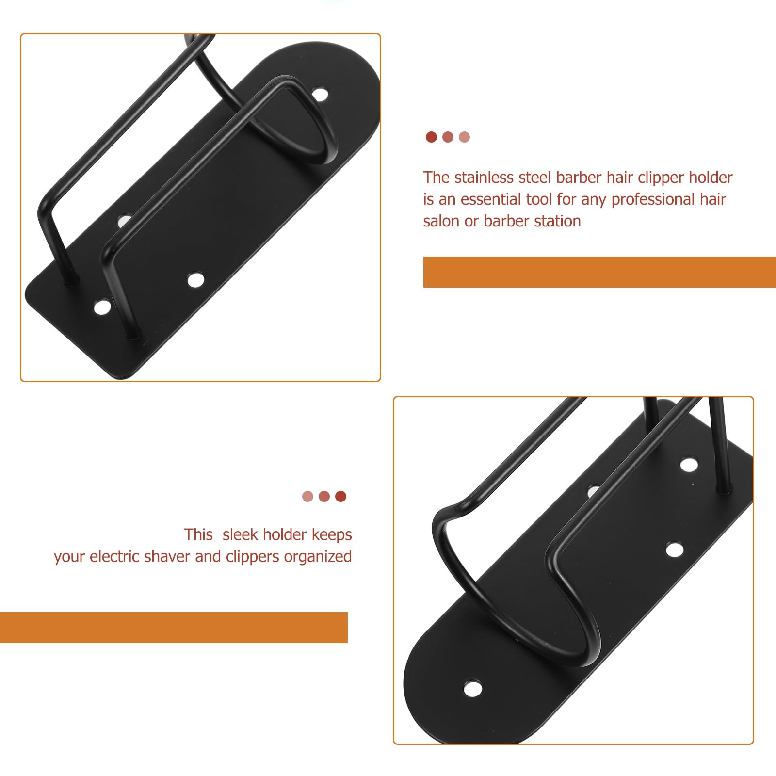 Soporte de Acero Inoxidable para Cortadora de Pelo Eléctrico Negro, Organizador de Herramientas de Peluquería de Pared, Estante Multiusos para Máquinas de Cortar Cabello
