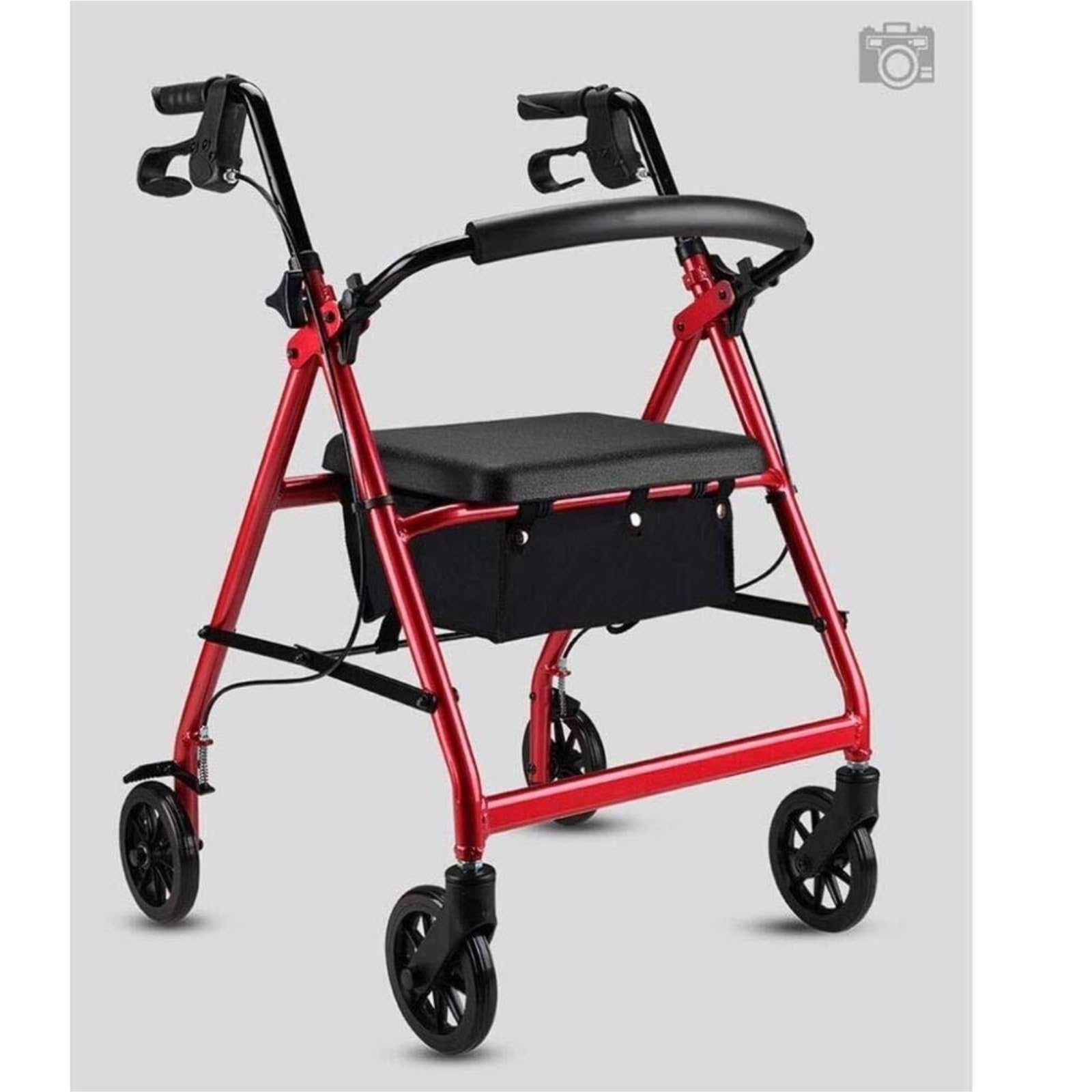 Deambulatore Deambulatore Deambulatore Superleggero Pieghevole Mobilità in Alluminio Mobilità Braccia Regolabile e Sedile Pieghevole Rolling Walker per Anziani