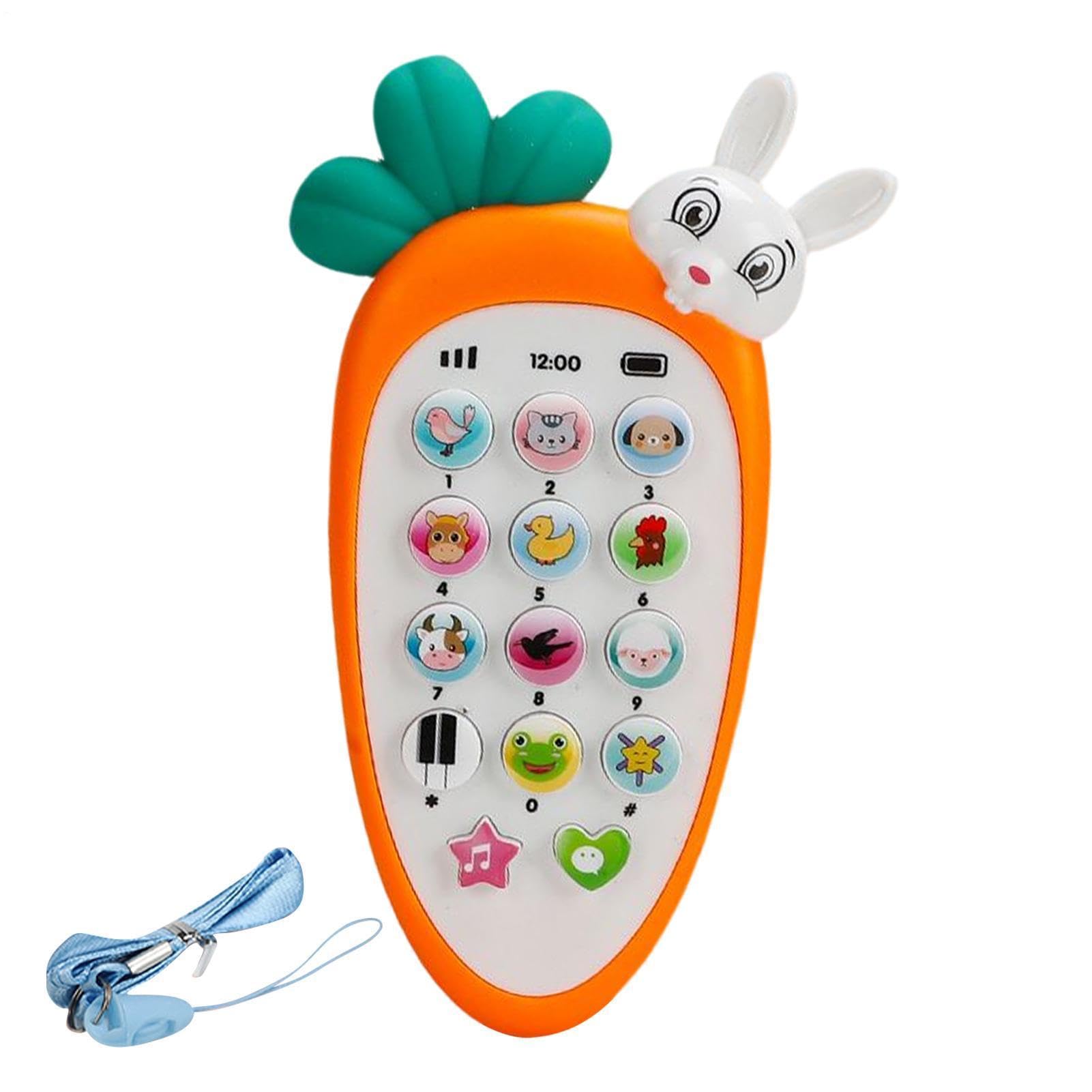 Carrot Baby-Phone – Musical Baby-Toy with Light, Teething Friendly Cell Phone Toy, Cute Baby-Plaything | Baby-Gift for Boys Girls Aged 6 Months+, Developmental Learning and Fun Toy