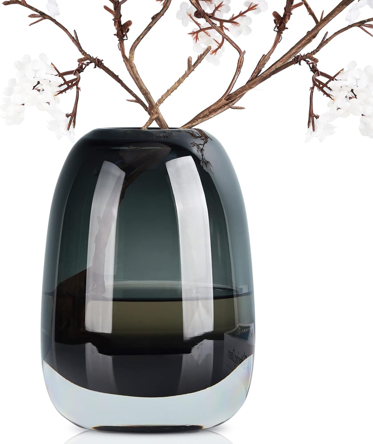 black Glass Vase Cylinder Vases for Centerpieces Black