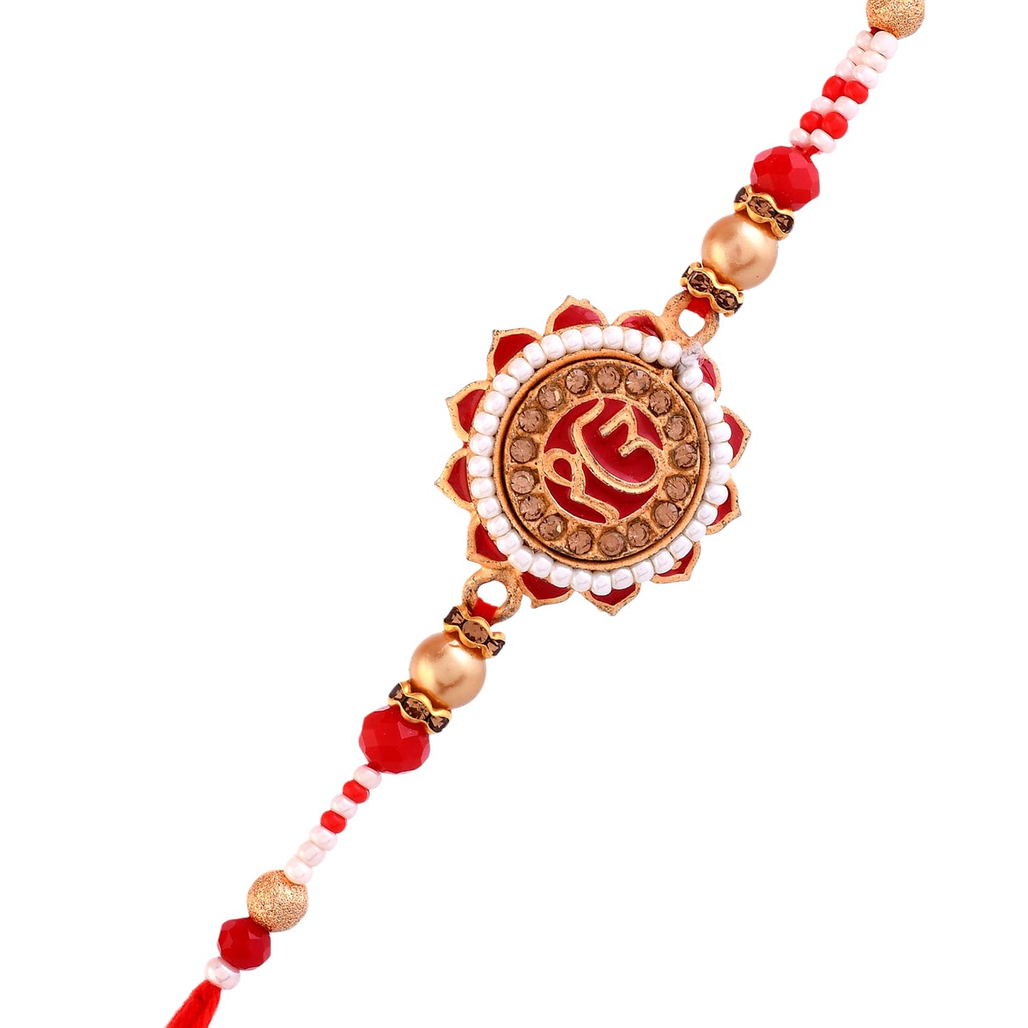 VOYLLA Beaded White Pearls Ik Onkar Thread Rakhi|Rakhi For Brother|Pack Of 1|Rakhi Special| (B0D5LS35HG) Amazon Price History, Amazon Price Tracker