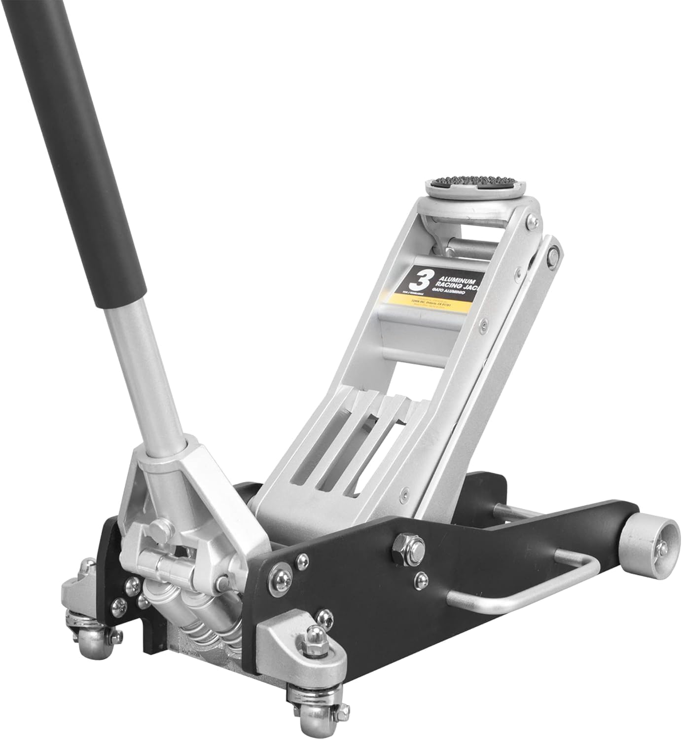 3 Ton (6,600 lb) Low Profile Aluminum Floor Jack - Quick Lift Pump Hydraulic Service Jack - Lightweight & Durable Garage Jack for Cars & SUVs - Black, AT830003XLB