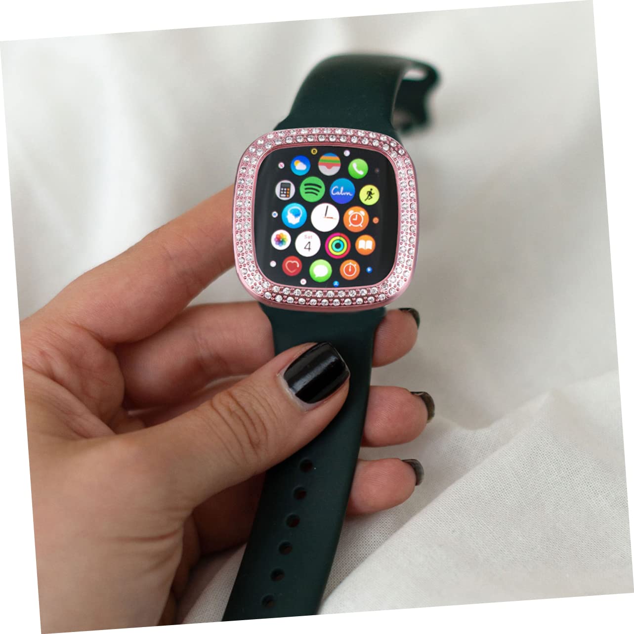 Hemobllo 4pezzi Cover Protettiva Per Smartwatch Sense Design Elegante Con Strass e Protezione Completa Per Schermo e Cornice Accessorio Per Compleanni e Occasioni Speciali