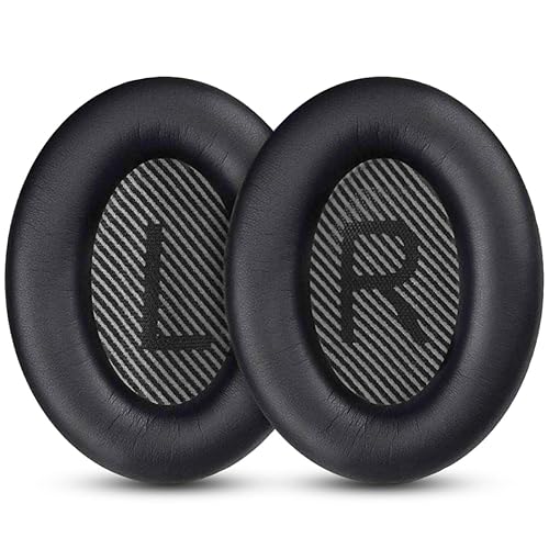 QC35 Ear Cushions Replacement, Professional Ear Pads Cushion for Bose QuietComfort 35, Earpads Compatible with Bose QC35 QC35 II Over-ear Headphones (Black-B) - Black-B