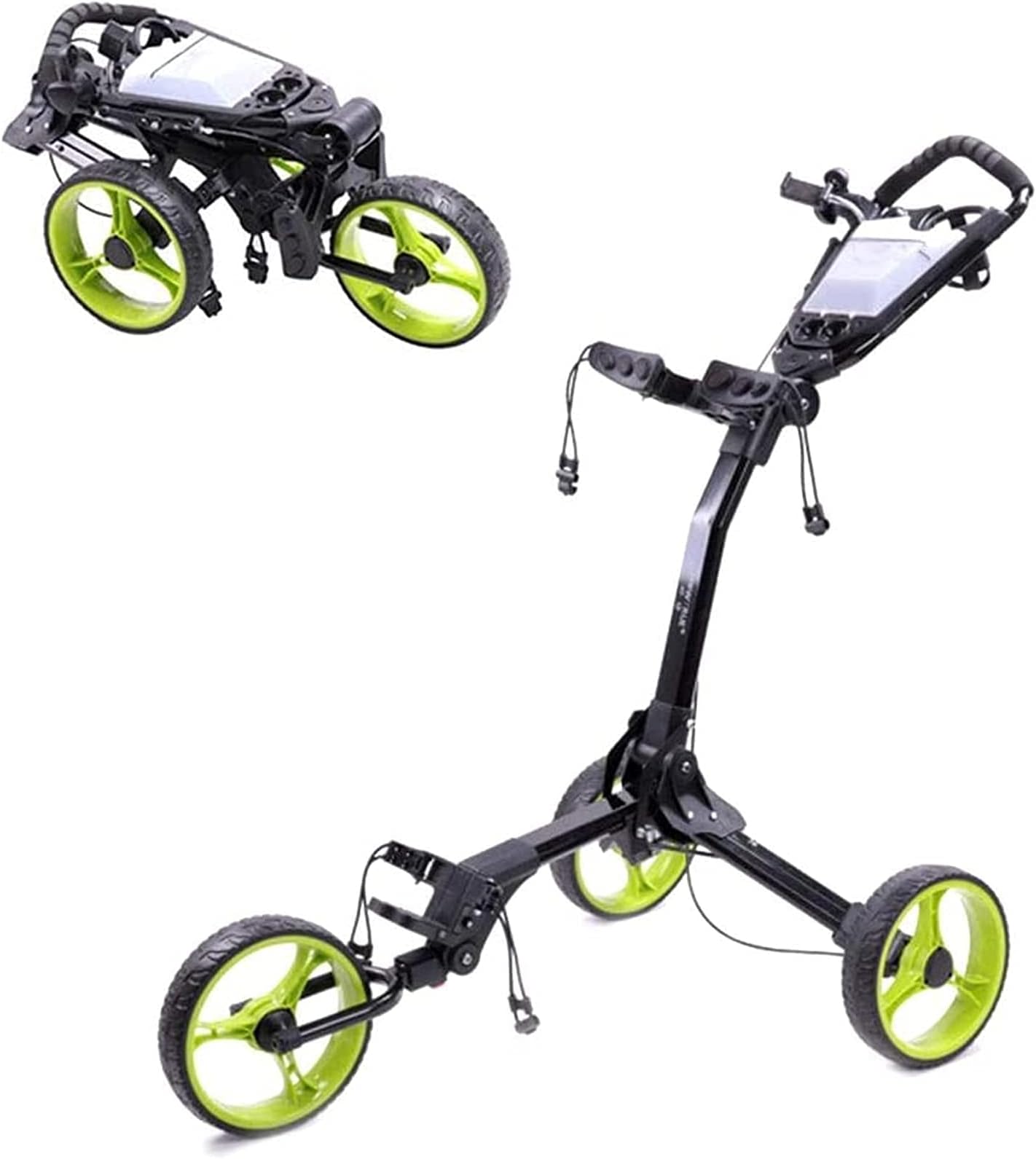 Golf Push Cart Foldable Golf Cart, 3 Wheel Golf Multifunctional with Brake Scoreboard Golf Buggy Easily Push and Pull Golf Unisex