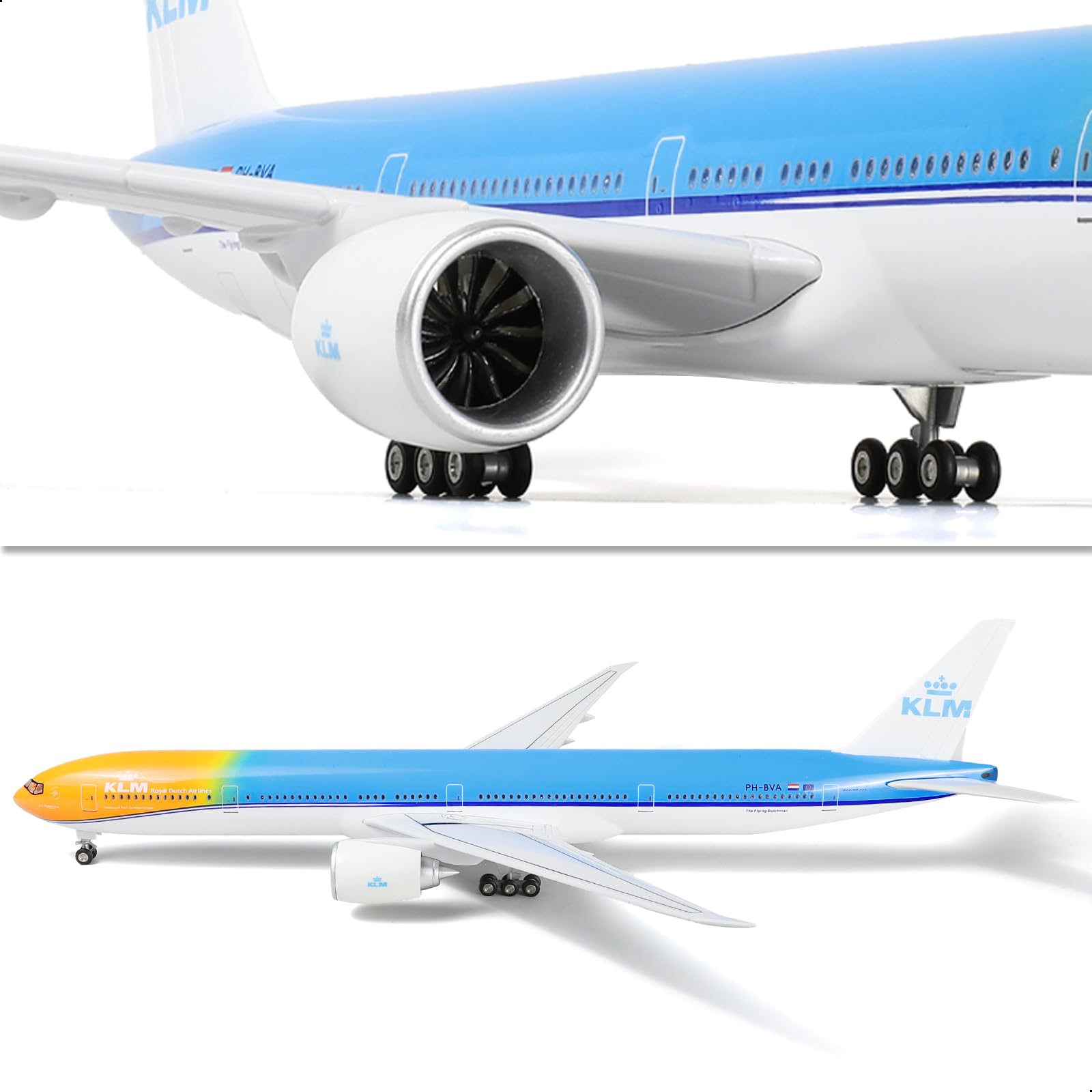 QIYUMOKE 1/150 Boeing 777-300ER KLM (Orange Pride) 18,5