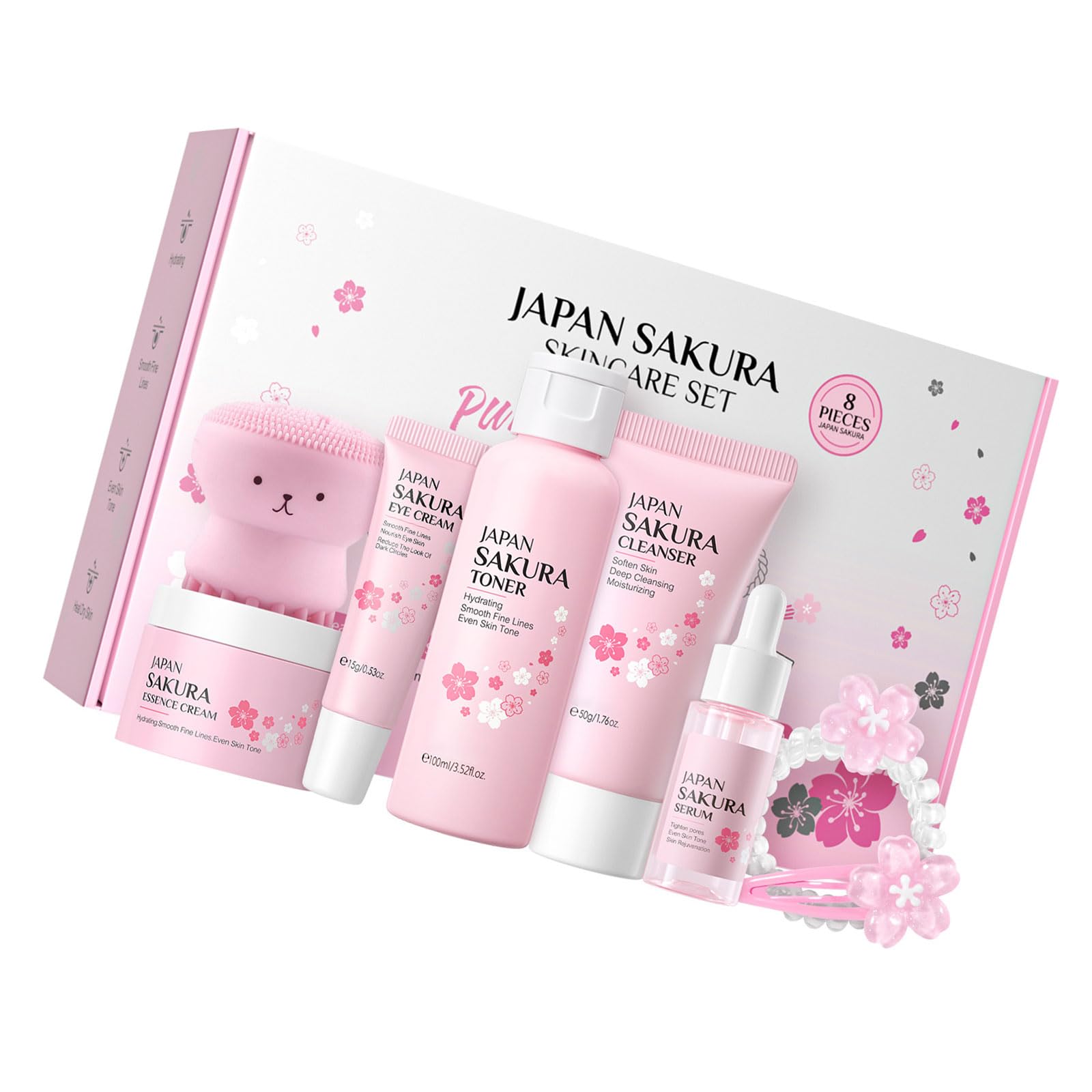 Amazon | 8 PCSスキンケアセットフラワースキンケアセットクレンザー