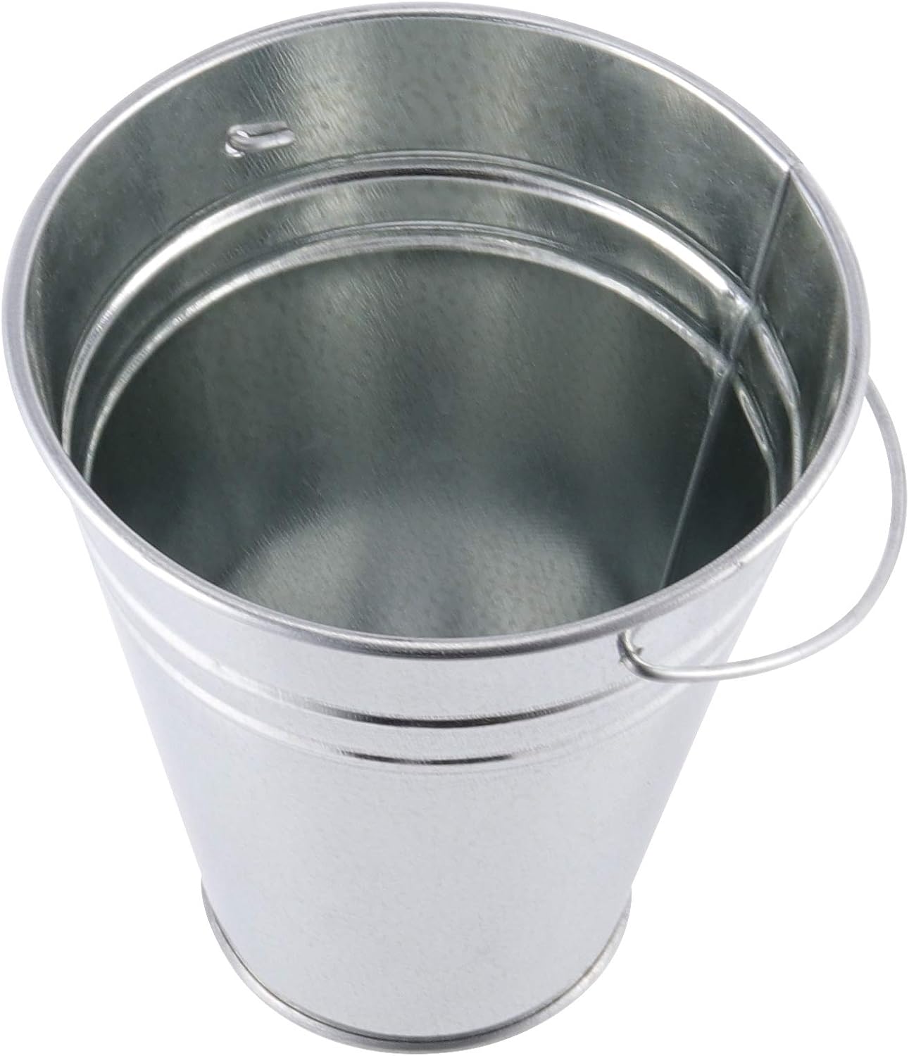 KINJOEK 16 PCS Galvanized Metal Bucket with Handle, 4.5 x 5.1 Inch Small Round Flower Plant Pot Basket, Galvanized Planter Pail for Centerpieces, Balconies, Gardens, Patios, Office, Parties