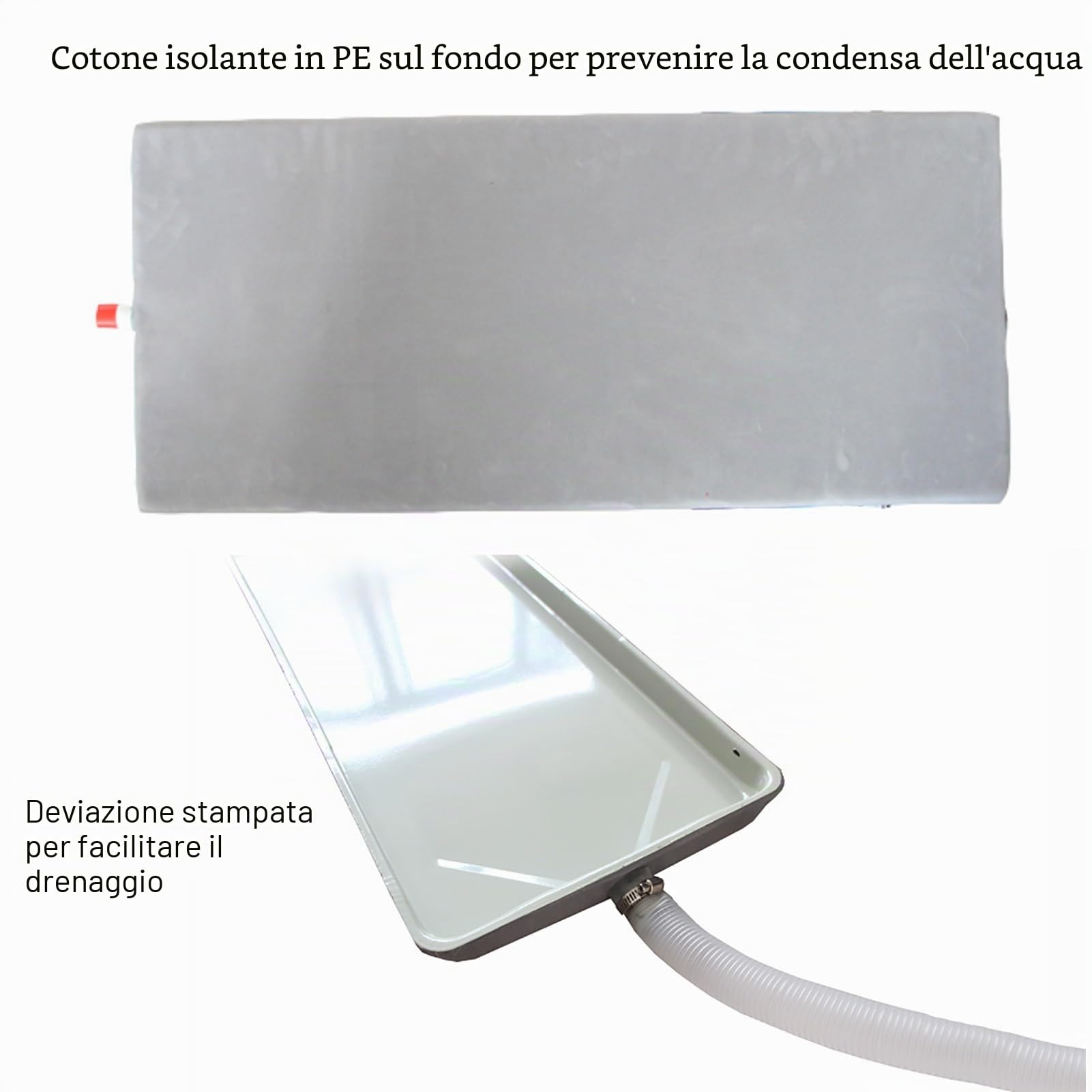 Vaschetta Raccogligocce per Condizionatore D'aria con Tubo di Scarico, Leccarda In Metallo, Vaschetta di Raccolta Condensa per Unità Esterna del Condizionatore D'aria da Finestra ( Size : 91cm/36in )