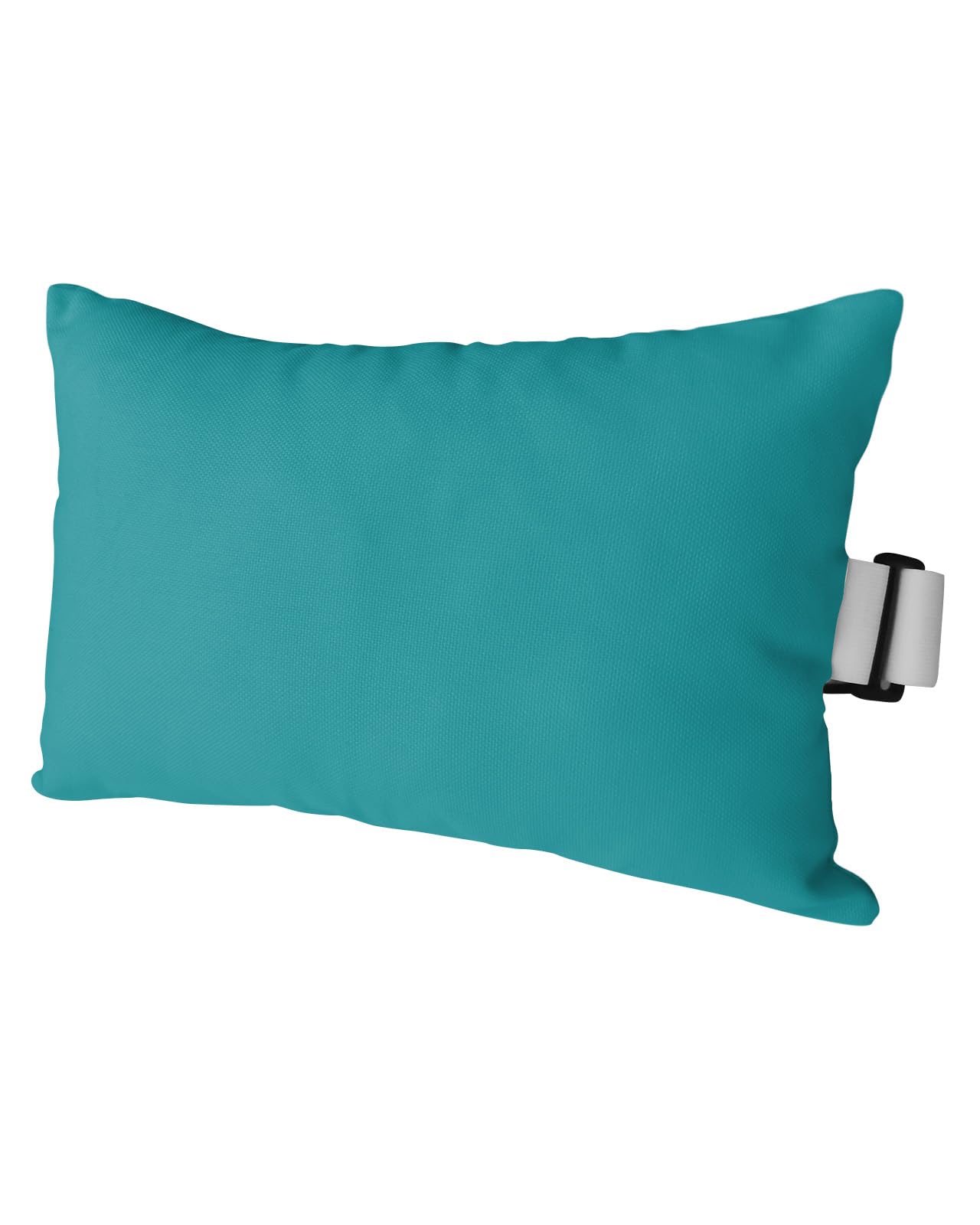 Outdoor Pillow for Chaise Lounge Chair, Pure Teal Green Solid Color Waterproof Recliner Headrest Pillow Lumbar Pillows with Adjustable Elastic Strap