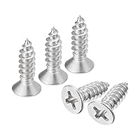 Vista 10 de uxcell Tornillos de chapa metálica de cabeza plana #6x1, 50 tornillos de madera Phillips Drive Tornillos de acero inoxidable 304 Autoperforantes