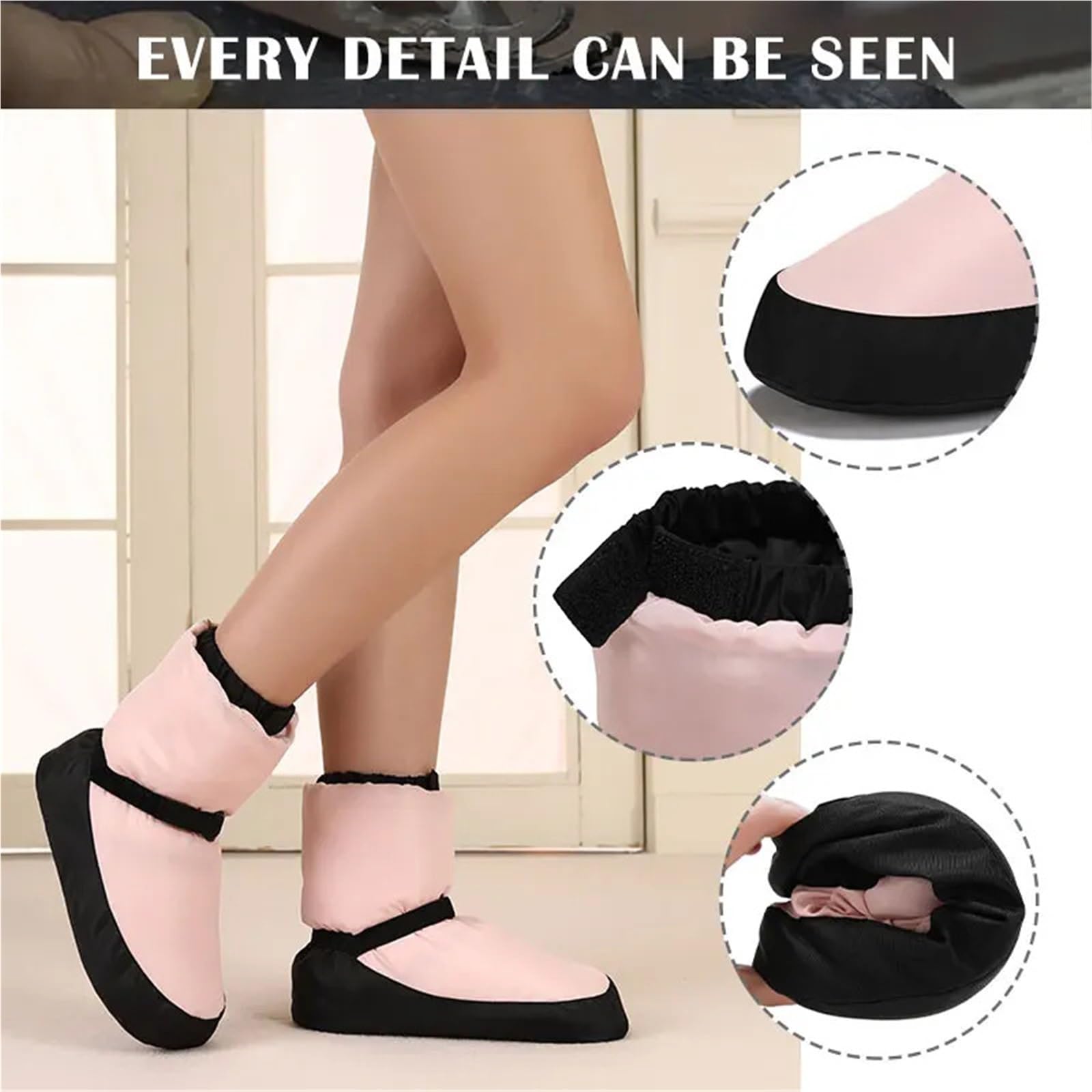 Scaldapiedi Danza Scarpe da Ballo Invernali Donna, Stivali in Cotone, Scarpe Basse, for Adulti, Ballerina Caldi con Suola Spessa e Morbida