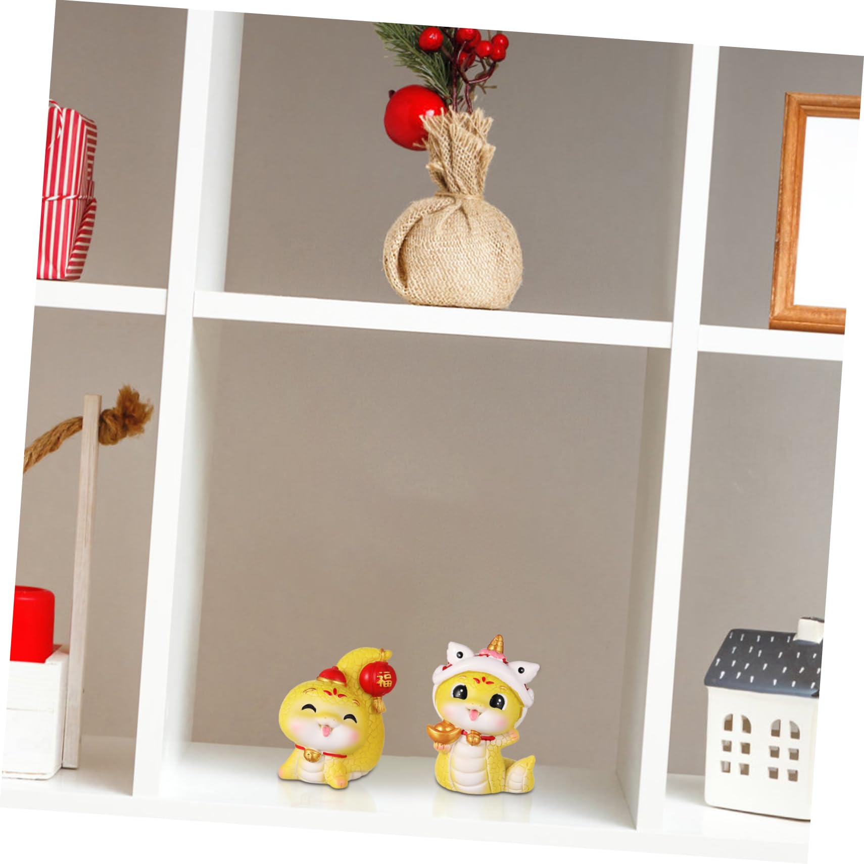 2 Set Decorazioni Anno Mascotte Statuette Animali Per Decorazioni Da Feste E Interni 2 Pezzi * 2