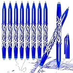 Erasable Gel Ink Rollerball Pens, 0.5mm Liquid Ink Gel Pens Quick-Drying Rolling Ball Pens with Eraser for Kid Students Adults (Blue)