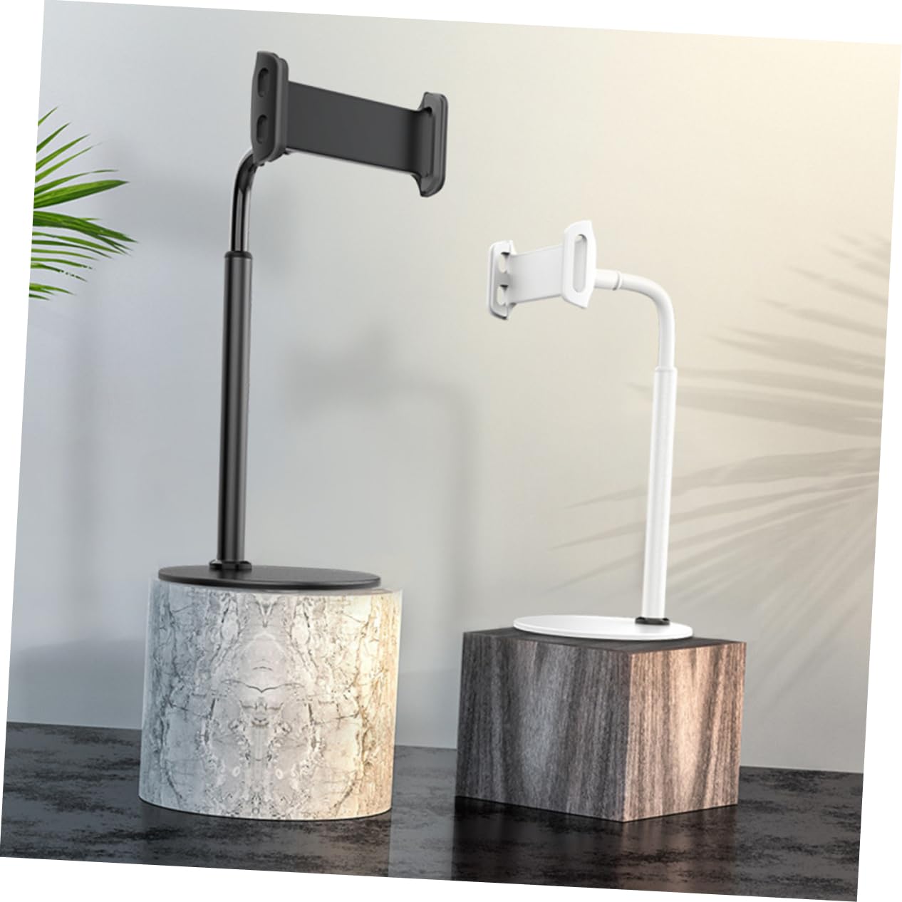 Angoily 1pc Adjustable Telescopic Phone Stand for Tablets and Mobile Phones for Home Office and Outdoor Use Black