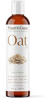 Plant Guru Oat Oil 8 fl. oz. 100% Pure Natural Carrier – Skin, Face, Body & Hair Moisturizer. Great for DIY Creams, Lotions & Lip Balm