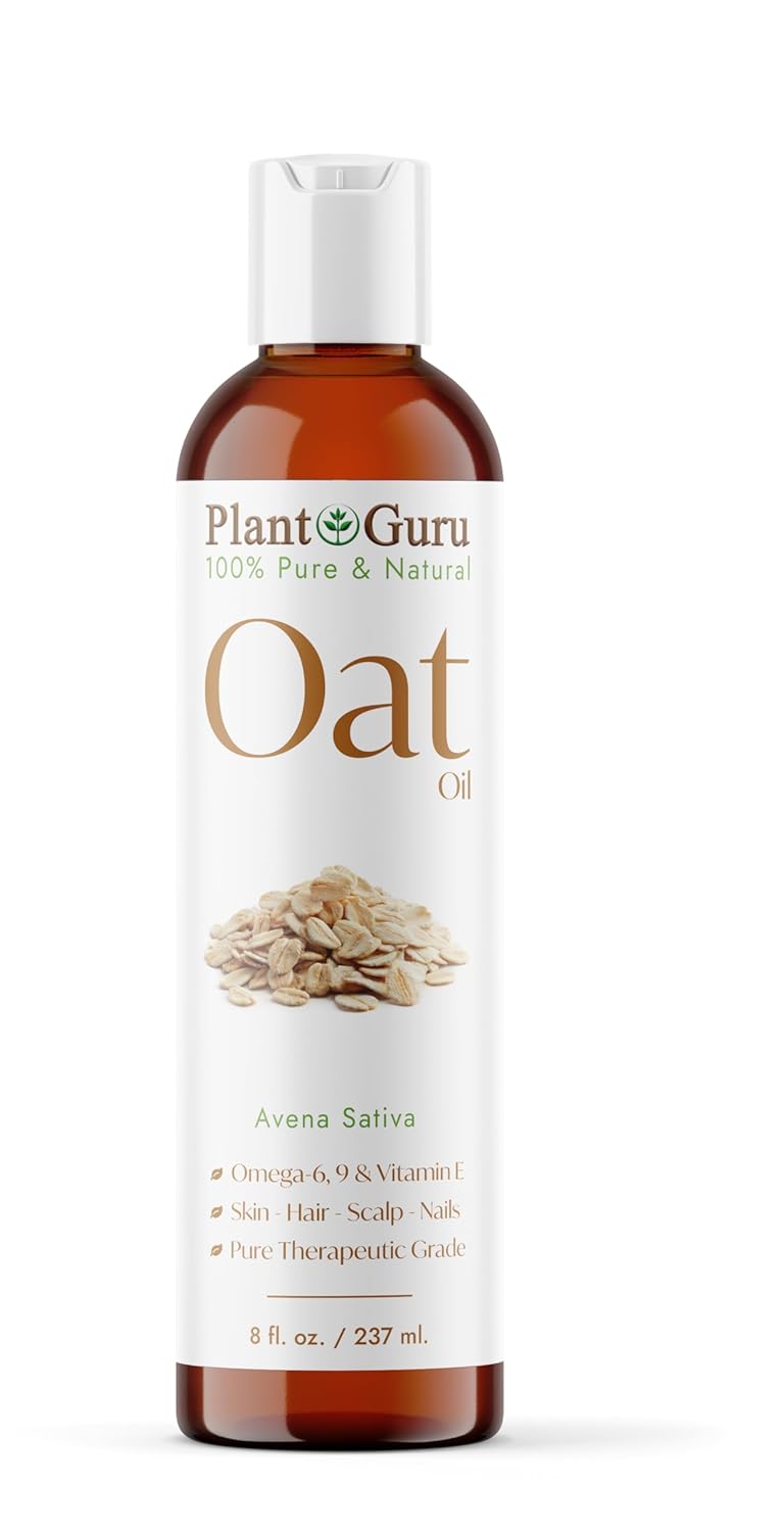 Plant Guru Oat Oil 8 fl. oz. 100% Pure Natural Carrier – Skin, Face, Body & Hair Moisturizer. Great for DIY Creams, Lotions & Lip Balm