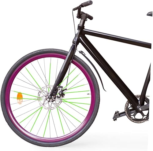 Miniatura 4 de Toddmomy 1 Unidades de cubiertas rojas para radios bicicletas para niños, pajitas de radios, cubiertas de radios reflectantes, fundas de radios