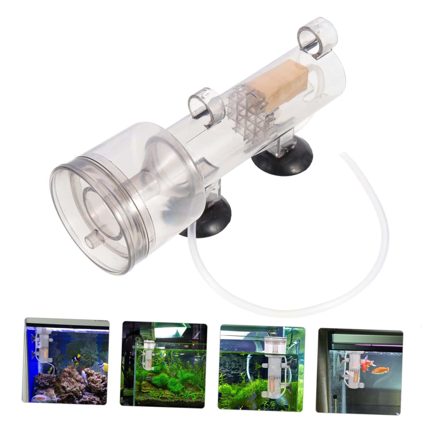 Happyyami Sturdy Protein Skimmer for Saltwater Fish Tanks Aquarium Surface Skimmer Removes Excess Protein and Organic Waste