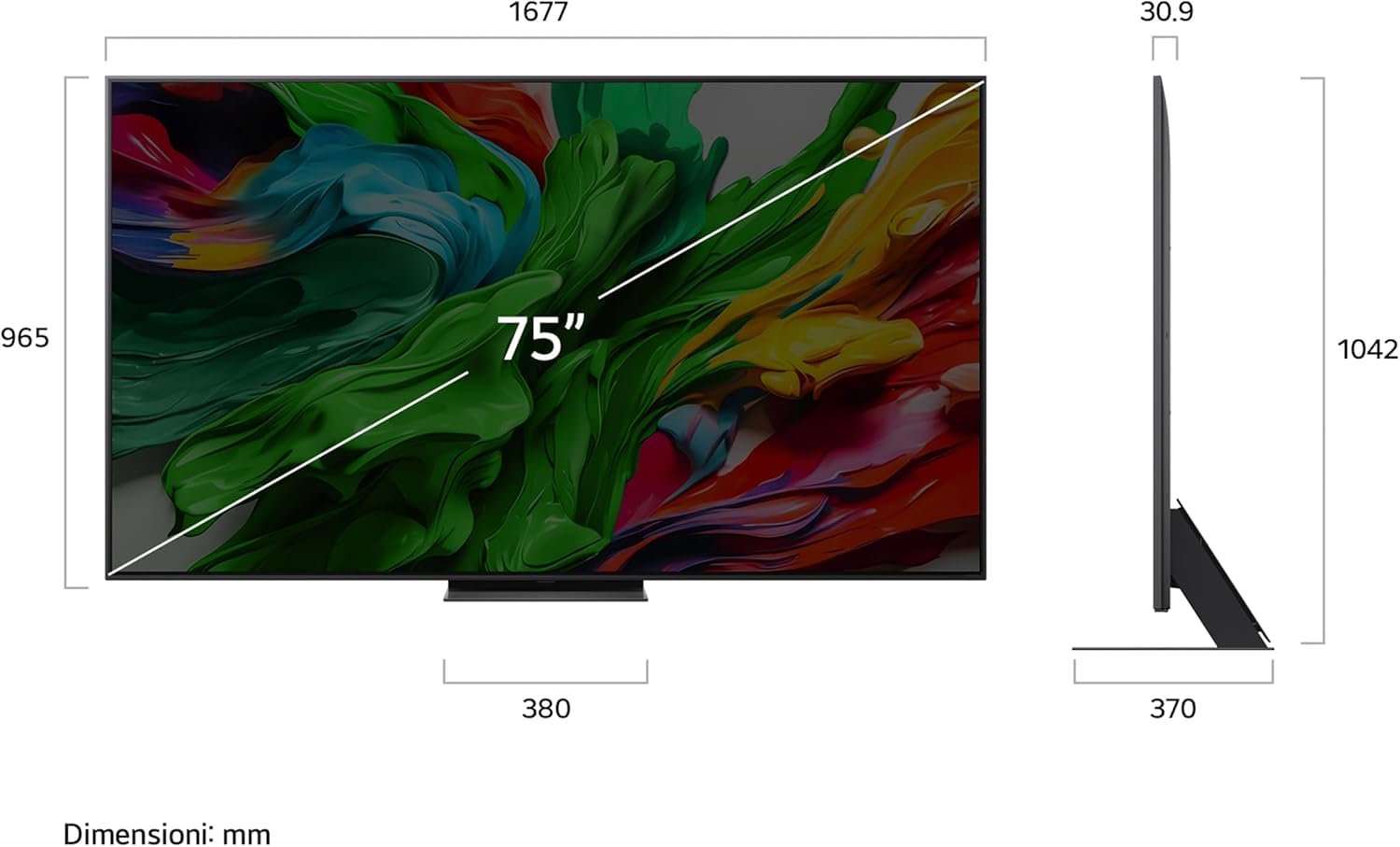 LG QNED evo AI 75 Pollici, Serie QNED86 2025 Smart TV 4K - 75QNED86A6A | Processore ?8 Gen2, Dimming Pro con MiniLED, WebOS, Telecomando Puntatore AI, Dolby Vision, Gaming VRR e FreeSync 4K@144Hz