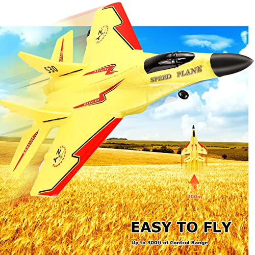 2 Ch Rc Plane, Remote Control Airplanes, 2.4 Ghz Rc Plane Ready To Fly, Easy To Fly Rc Glider Aircraft, Jet Fighter Toys Gift For Beginner Adult Kids, Includes Battery, 6-Axis Gyro, Cool Light #TOP2
