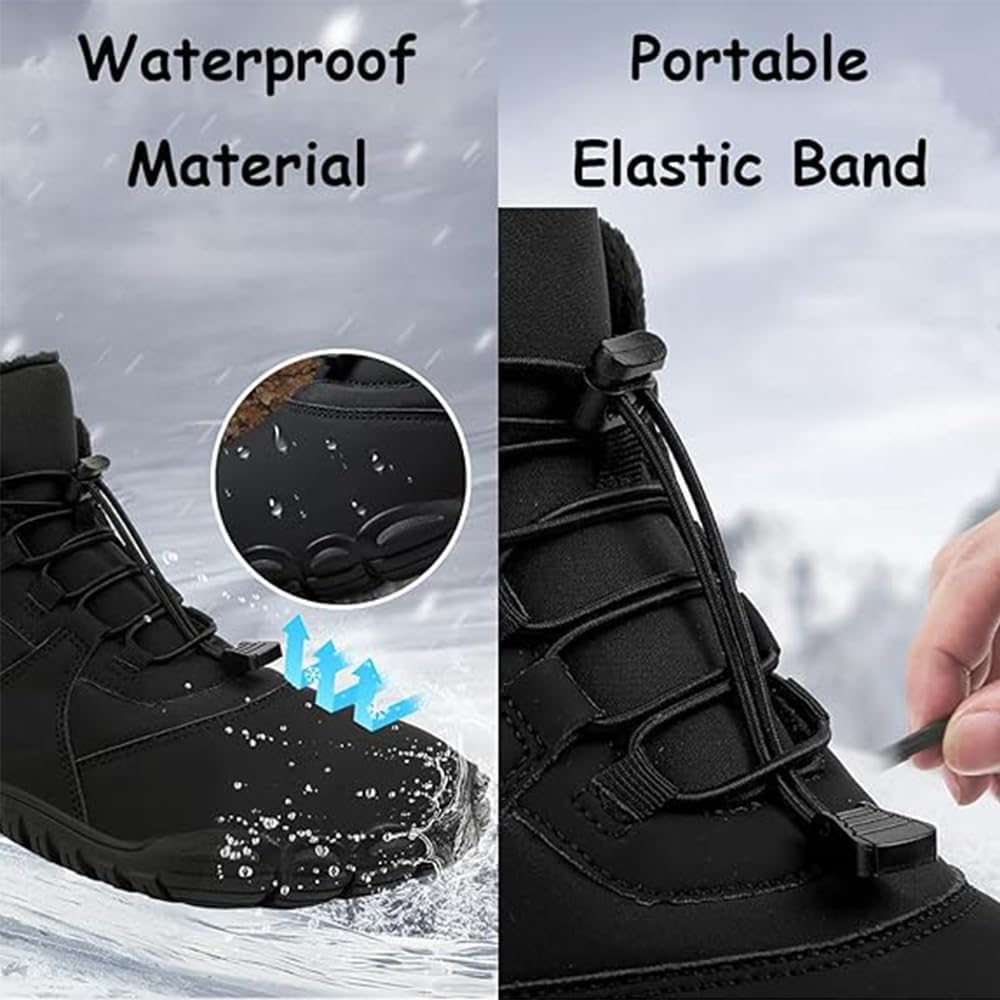 Giltpeak Comfortable Winter Barefoot Shoes For Elderly Women Mens Waterproof Wide Barefoot Winter Wide Toe Barefoot